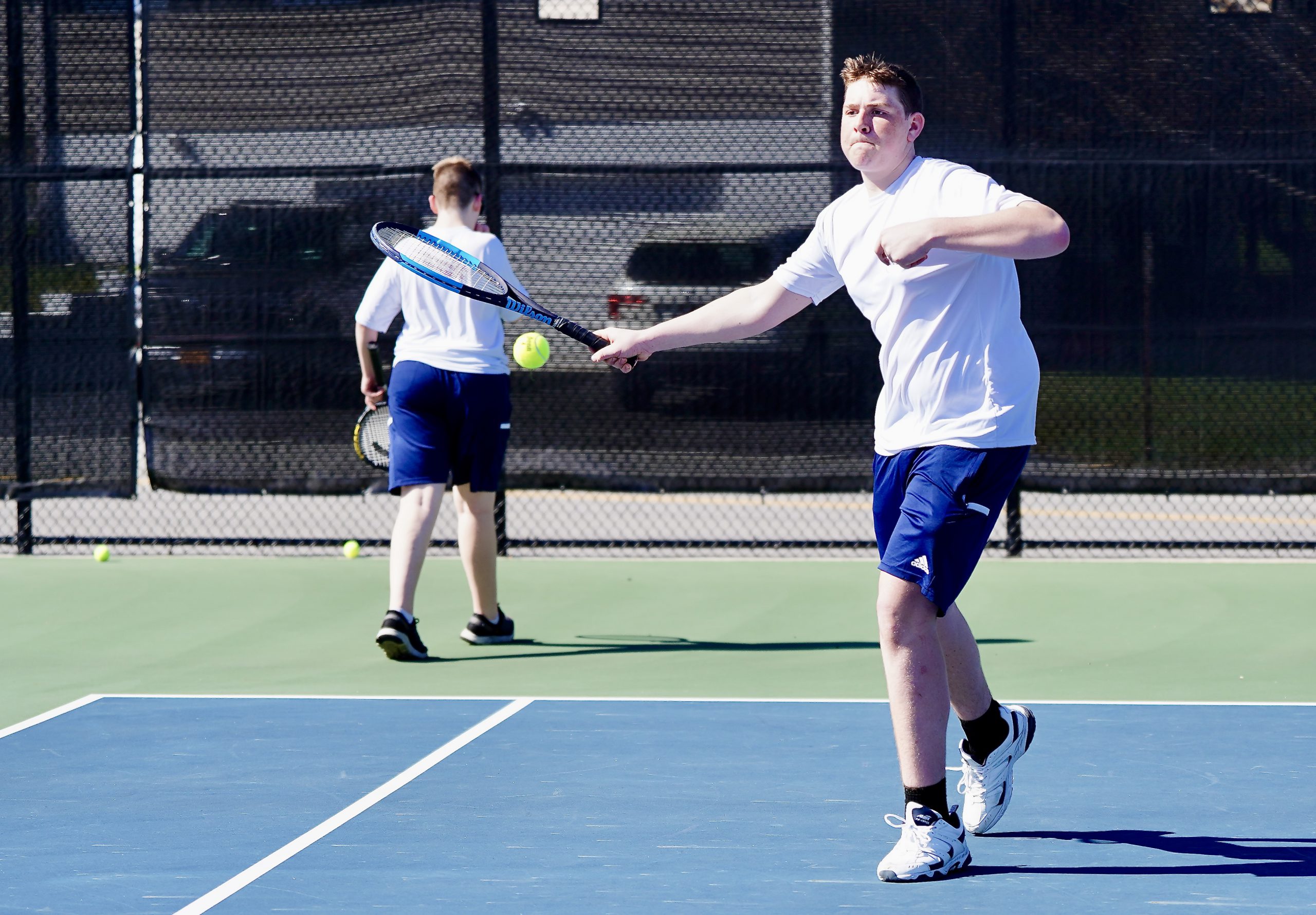 student playing basketball.